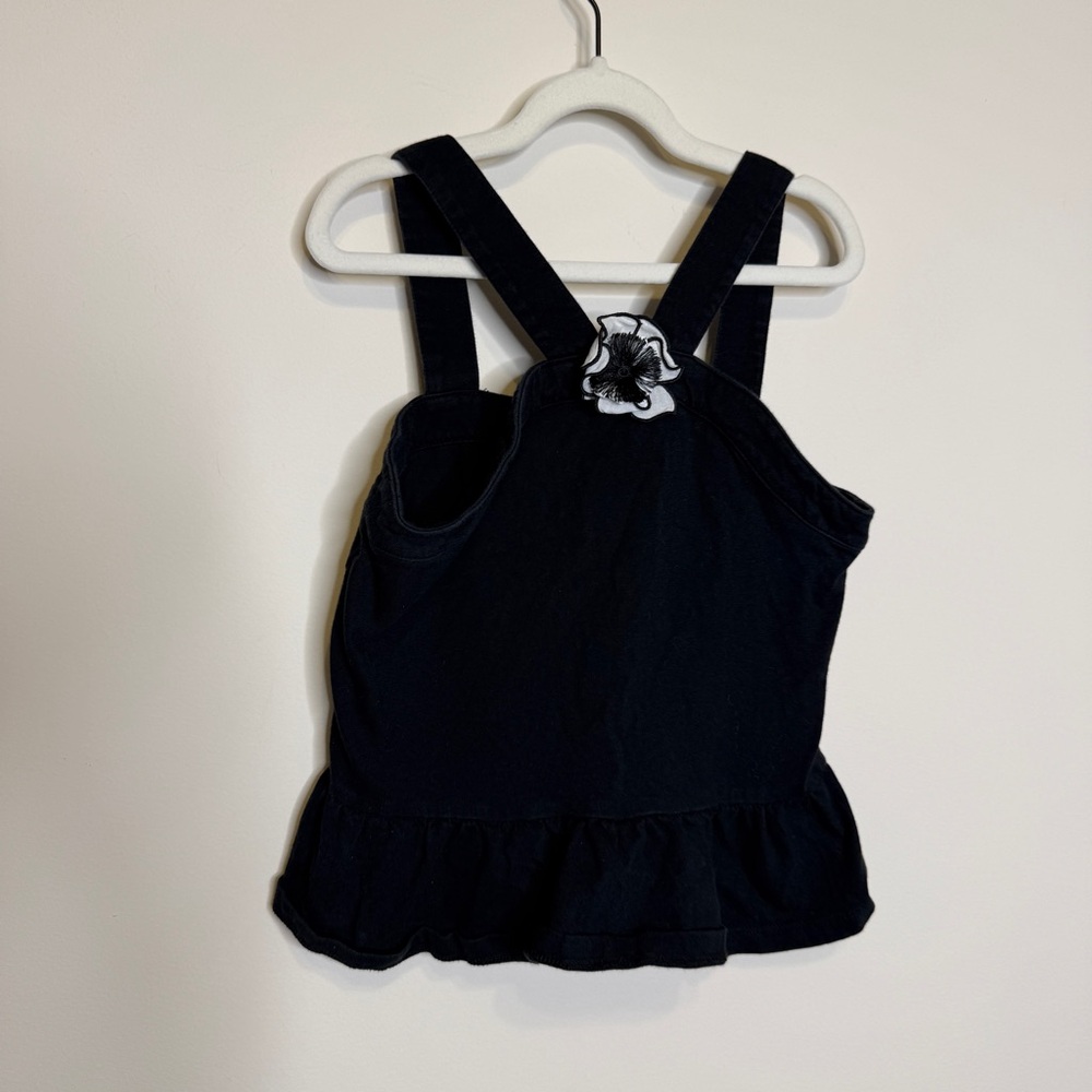 Janie and Jack Black Tank Top, flower appliqué